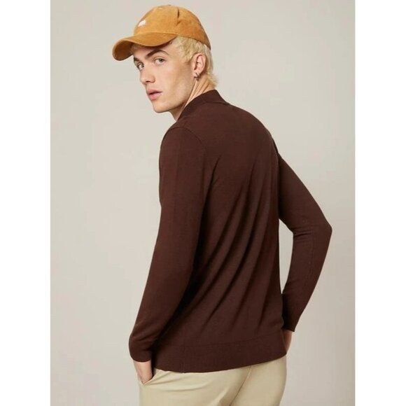 NWT SHEIN Men Stand Collar Sweater SIZE S COLOR‎ BROWN - Picture 5 of 7